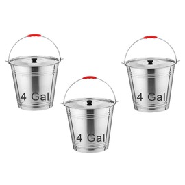 Skywin Metal Can with Lid - Durable 4 Gallon Metal Bucket with Lid for Heavy Loads - Environment-Friendly Metal Trash Can with Lid Outdoor, Safe Alternative to Plastic (3)