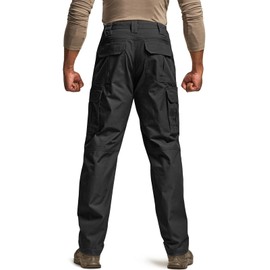 CQR Men's Tactical Pants, Water Resistant Ripstop Cargo Pants, Lightweight EDC Work Hiking Pants, Outdoor Apparel, Raider Black, 36W x 30L
