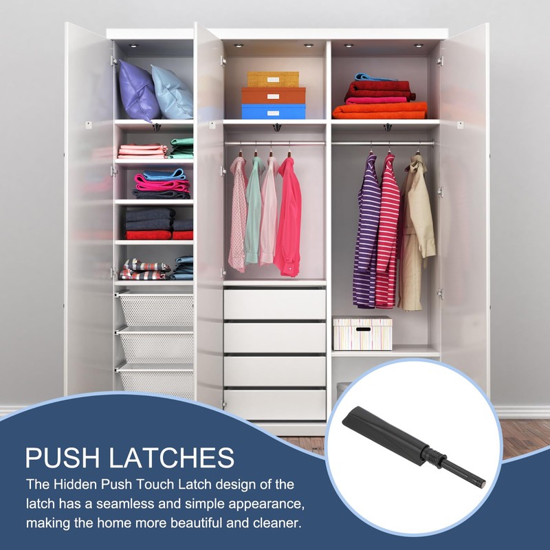 PATIKIL Magnetic Push Latch, 4pcs Push Open Door Latch Cabinet