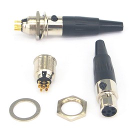 DIY 5 Pin Mini XLR Connector TA5F Audio Microphone Adapters with Plug Chassis Mount Mini XLR Jack 5 Pin for Pro Microphones Set of 2