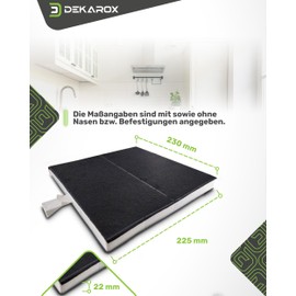 DEKAROX Activated Carbon Filter 225 x 22 x 230 mm for Balay Bosch Siemens Neff Gaggenau 360732 00360732 DHZ5186 LZ51851 Z5116X1 AA260112 for Recirculation Operation of the Cooker Hood