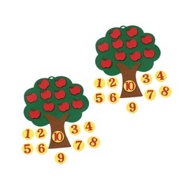 Operitacx 2 Sets Non Woven Tree Number Matching Aid for Fun Math Learning Game with Stickers to Enhance Creativity and Imagination Random Style