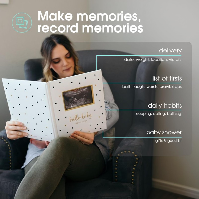 Pearhead Hello Baby First 5 Years Memory Book, Gender-Neutral Baby