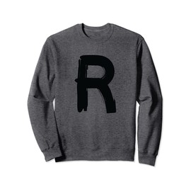 Creative Bold Black Letter R - Design - Alphabet - Marker Sweatshirt