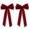 Velvet Hair Bows for Girls Toddlers Burgundy Velvet Bows for
