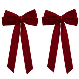 Velvet Hair Bows for Girls Toddlers Burgundy Velvet Bows for Girls Women, Velvet Ribbon Bow Hair Clips, Trendy Velvet Hair Accessories for Women Girls Christmas Gifts, Burgundy Velvet Hair Bows
