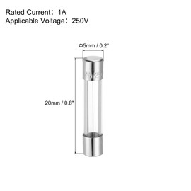 MECCANIXITY 1A 250V 5x20mm Time Delay Glass Fuse UL Listed Slow Blow Fuse for Home Appliances(Pack of 15)