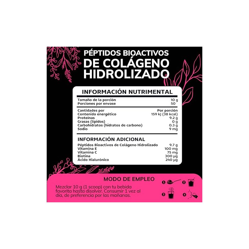Quotidien Péptidos Bioactivos Colageno Hidrolizado Ácido Hialurónico Biotina Vitamina Suplemento