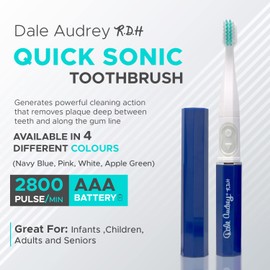 Dale Audrey Quick Sonic Electric Toothbrush for Adults | Smart Rechargeable Battery Powered Toothbrush for Deep Cleaning with Automatic Stain and Superior Plaque Removal Capabilities