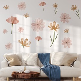 Spring Flower Wall Decals Floral Wall Stickers Removable Spring Wall Art Decals for Baby Nursery Girls Bedroom Kids Room Decor