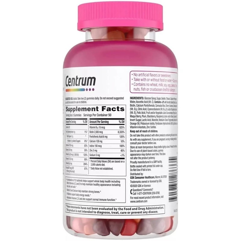 Centrum Multivitaminas Belleza 100 Gomitas Uñas Piel