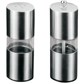 Metaltex Salt Shaker and Pepper Mill Set, Silver