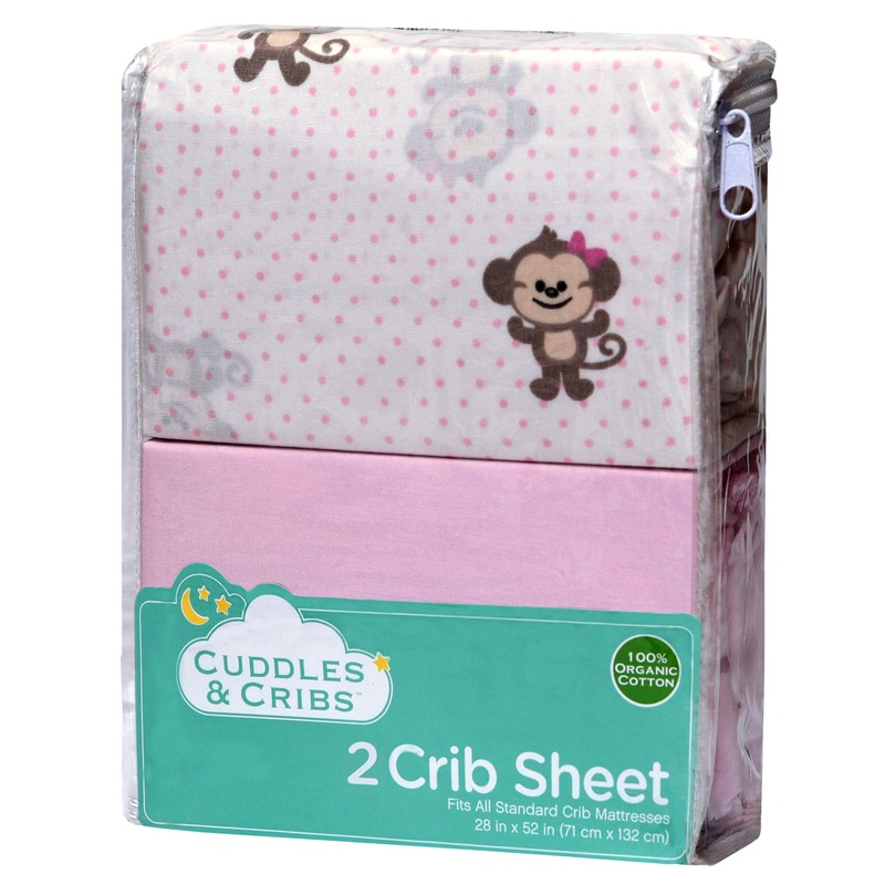 Cuddles & Cribs 2 Pack GOTS Certified Organic Cotton Fitted
