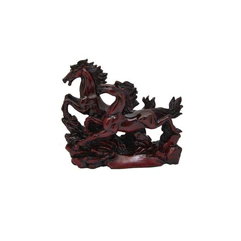 Ripe India Two Red/Cherry Running Horses, Victory Horses for Feng