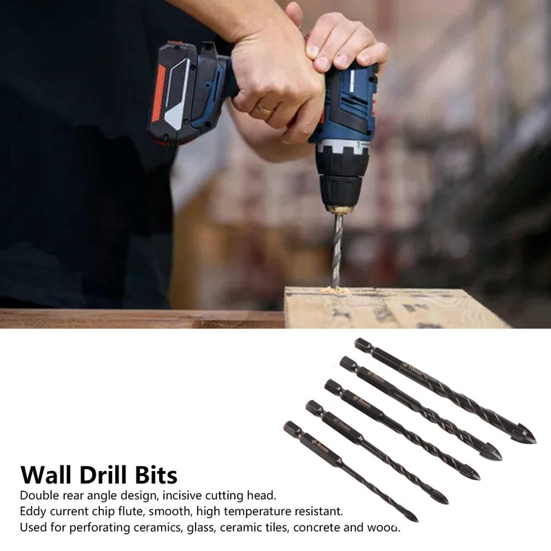 Twist Drill Set Wall Triangular Drill Bits 4MM 5MM 6MM