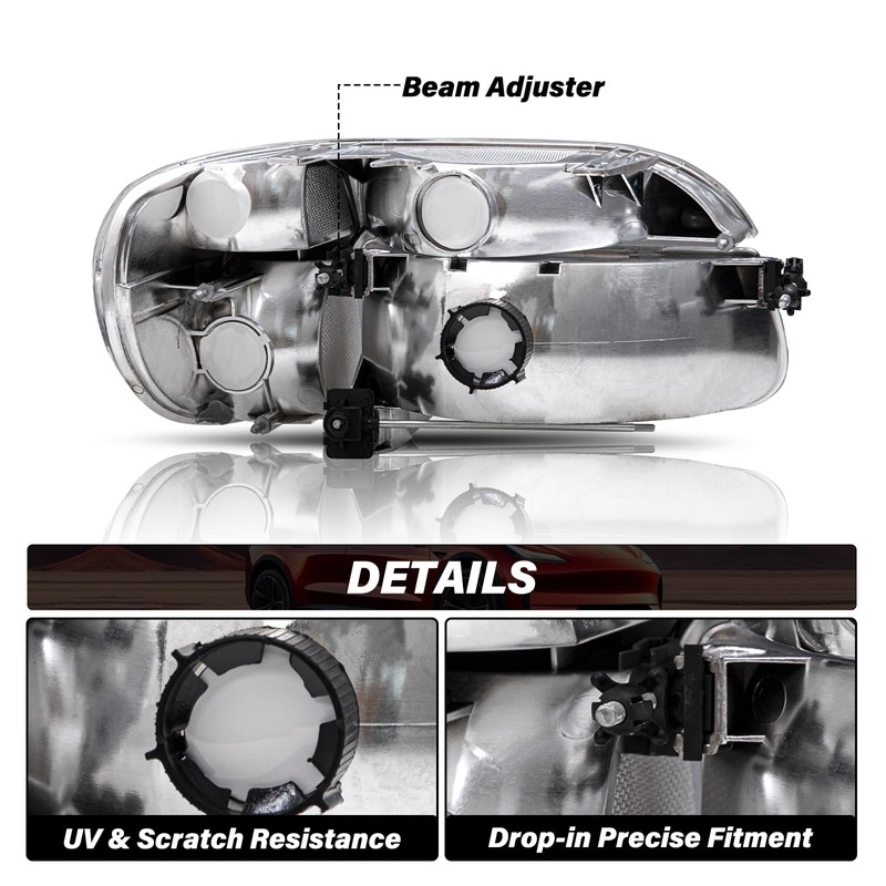 BRYGHT Headlight Assembly Fit for 95 to 01 Ford Explorer