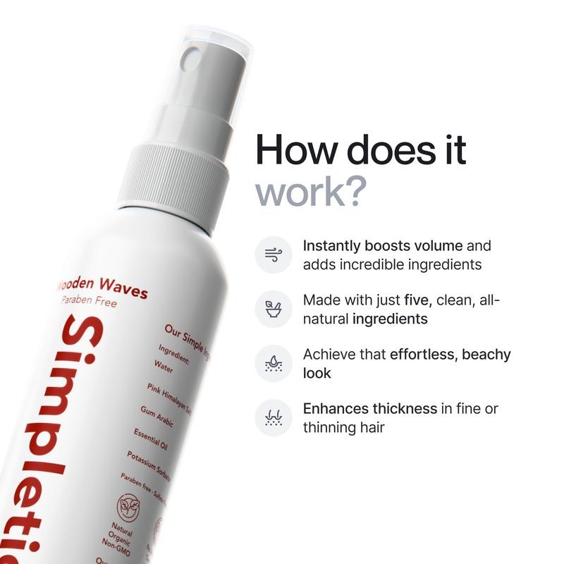 Simpletics - Sea Salt Spray - Texturizing Product for Fluffy,