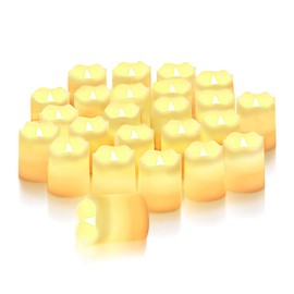Velas Led sin Llama, 24PCS Velas Artificiales con Luz Impermeables, 200+ Horas Veladora Electrica con Movimiento para Boda, Mesa, Halloween, Decoraciones Navideñas