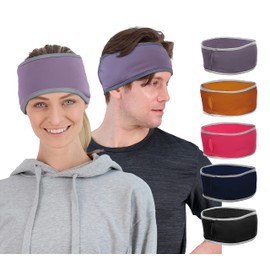 Athle Sport Fleece Headband - Sport Headband Helmet Compatible - Ponytail Headband - 4 Way Stretch Fleece Ear Warmer Headband for Women and Men - One Size Fits All Running Headband - Grey