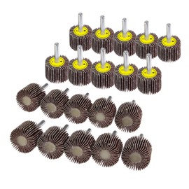 Fokus 20-Pack 1"x1" x1/4" Sanding Grinding Aluminum Oxide Shank Mounted Flap Wheels for Rotary Tools Mandrel (120#)