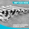 DURATECH Flex Head Ratcheting Wrench Set, Combination Wrench Set, 22-piece,