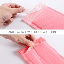 50pcs Poly Bubble Mailers 4x7Inch Padded Envelopes Bubble Lined Poly Mailer Self Seal Pink