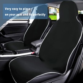 COVERNAT Waterproof Stain Resistant Car Seat Cover for Automotive Van Trucks and SUVs Durable Neoprene Non-Slip Seat Protector with Quick Install Design Perfect for Post Gym Yoga Workout-Black