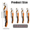 6 Pieces Professional Waiter Corkscrew Wine Openers, Orange Wine Keys