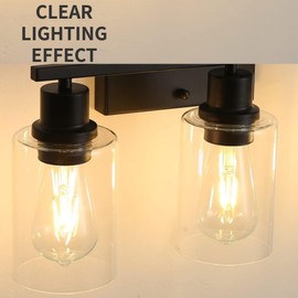 YOUROKE 4 Pack Clear Glass Shade Replacements, Cylinder Glass Shades Lampshades Covers for light Fixtures Chandelier Vanity Wall Sconces Light Fixture