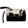 NGF Womens Zipper Wristlet Cowhide Clutch Real Leather Hair on
