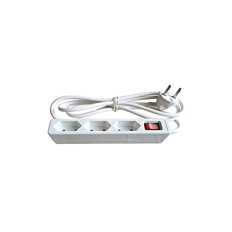 as - Schwabe 3-Way Power Strip White with Switch 230