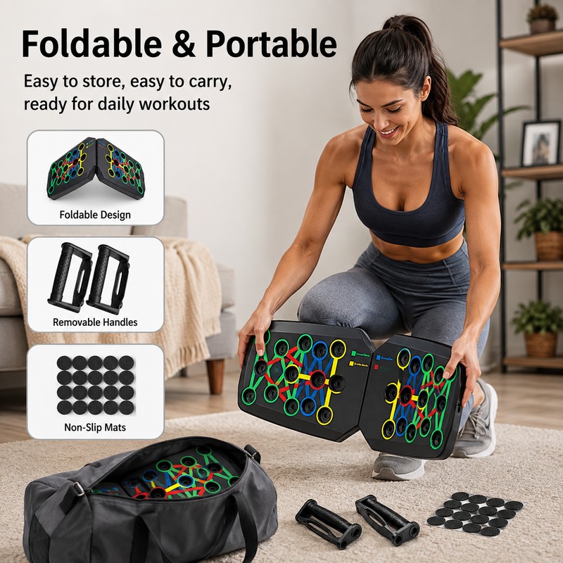 Push-Up Board Set for Strength Training – Foldable Fitness Board