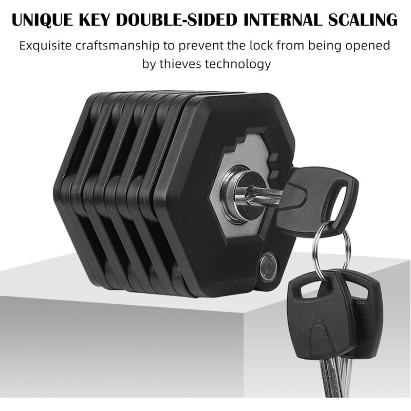TINMAGI Bike Saddle Foldable Bicycle Lock, 85 cm Folding Lock