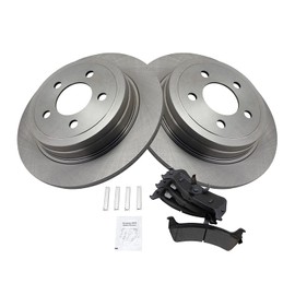 TRQ Rear Brake Pad & Rotor Kit Brake Pads Brake Rotor Semi-Metallic Compatible with 2003 Ford Explorer Sport 2003-2005 Explorer Sport Trac