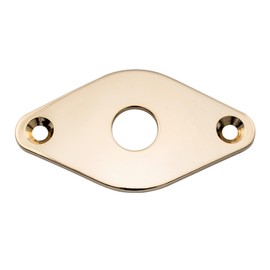 Musiclily Pro 9.6mm Steel Curved Diamond Jack Plate for Electric Guitar Bass, Gold