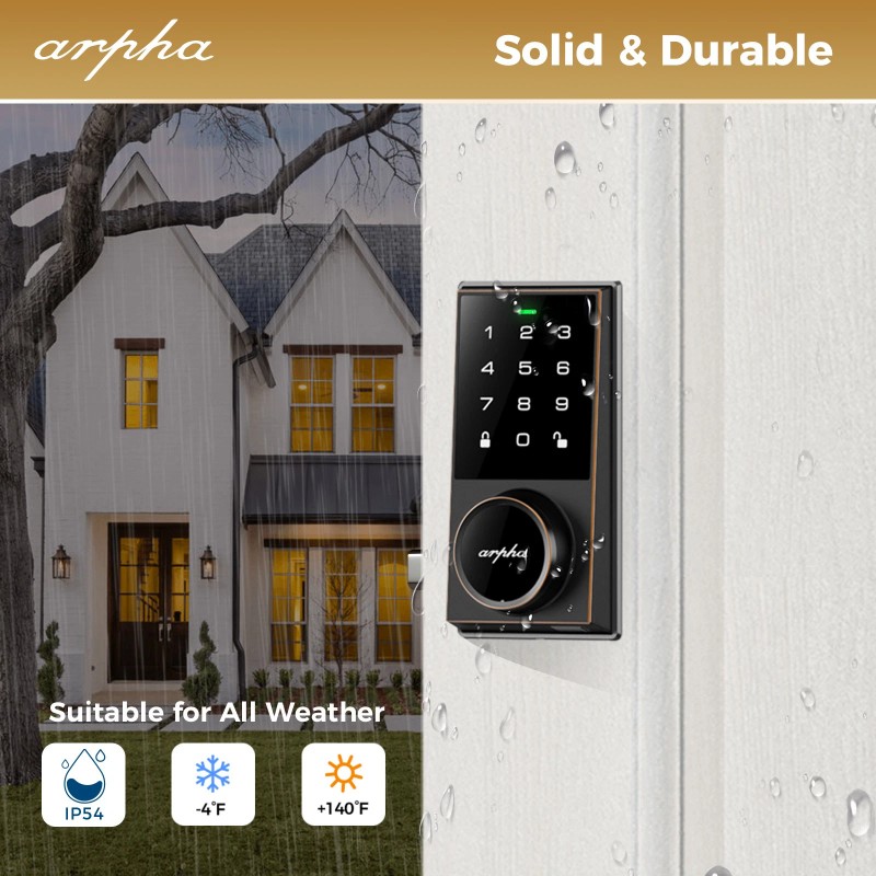 ARPHA Keyless Entry Smart Door Lock Anti-Peeping Password Keypad Deadbolt