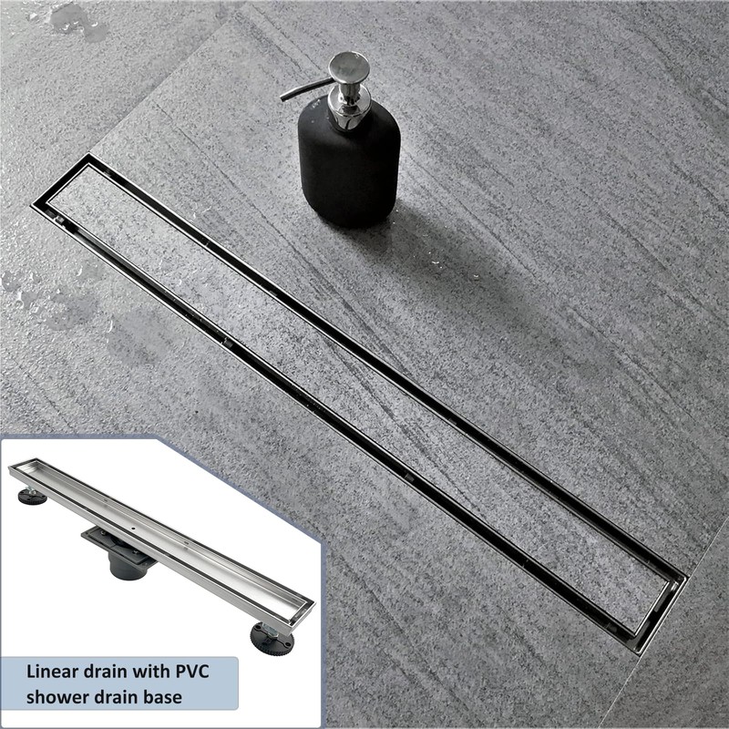 Neodrain 18-Inch Linear Shower Drain, Brushed 304 Stainless Steel, Silver,