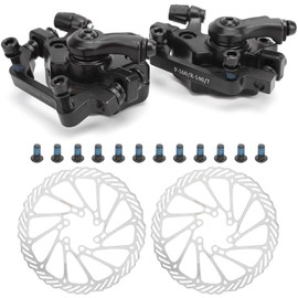 Dilwe Brake Caliper Set, Front Brake Caliper (F160 / R140) + Rear Brake Caliper (F180 / R160) + 2 x Brake Disc Kit, Aluminium Mechanical Disc Brake for Outdoor, Cycling, Mountain Bike
