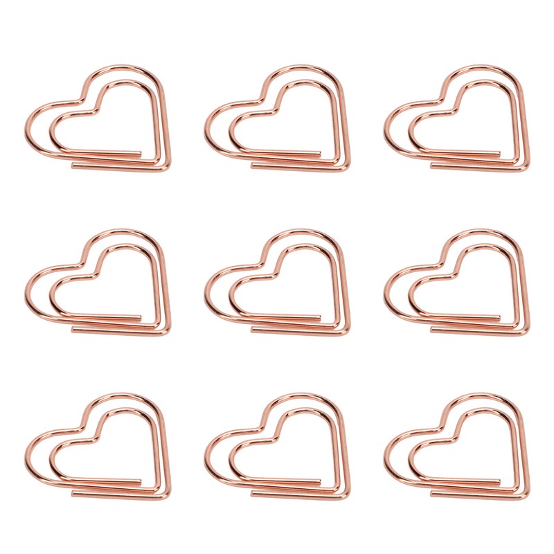 100Pcs Paper Clips Rose Gold Unique Shape Electroplating Process Lightweight