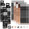 Geyoga 36 Pcs Professional Charcoal Pencils Extra soft, Soft, Medium,