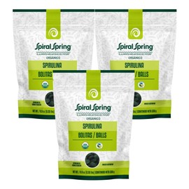 Alga Spirulina Máxima Orgánica 500 Bolitas Espirulina 3pack