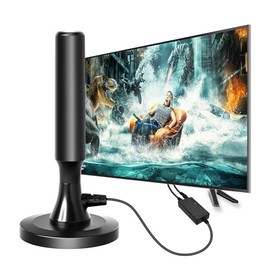 TV Aerial - Amplified TV Antenna for Smart TV 250+ Miles Long Range Support 4K 1080P All Local with Booster