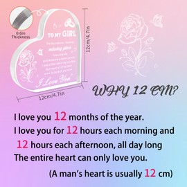 Gifts for Girlfriend, Birthday Anniversary Cute Presents for Women GF Her, I love you Romantic Gift 4.7" x 4.7" Acrylic Heart Plaque