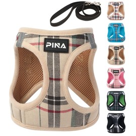 PINA Dog Harness for Small Dogs No Pull, Small Dog Harness and Leash Set, No Choke Breathable Mesh Dog Vest Harness, Lightweight Adjustable Small Medium Dog Harness - Easy to Put On and Take Off