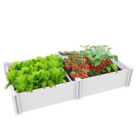 sunny cosy 6' x 3' Vinyl Raised Garden Bed Screwless Planter Box for Gardening, Whelping Pen and More
