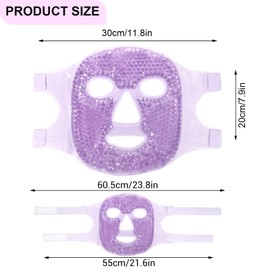 BREENHILL Cooling Gel Eye Mask Face Mask Set,2Pcs Reusable Cold Hot Gel Eye Face Mask for Puffy Eyes Face for Men Women with Soft Plush Backing-Purple