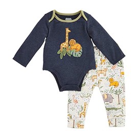 Mud Pie Boy's Bodysuit and Pant Safari Set, 6-9 Months