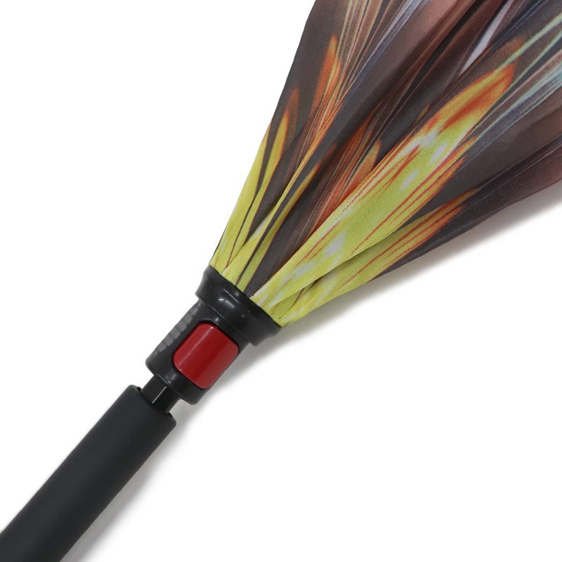 Parquet Blue Feather Double Layer Inverted Umbrellas - C Shaped