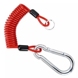 Nilight 6FT Breakaway Trailer Cable Stainless Steel Spring Towing Coiled Wire