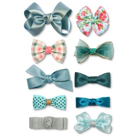 Baby Girls' Hair Bow Clips, Fully Ribbon Lined Barrettes, Hair Accessories For Infant, Toddlers, Little Girls and Kids (E)